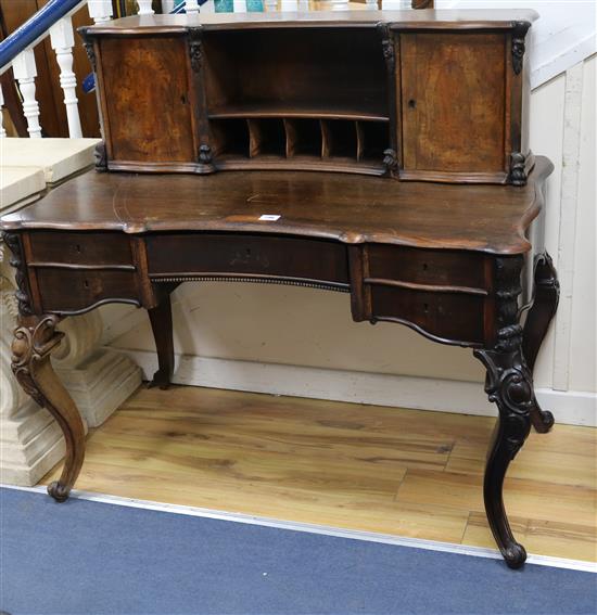 A Victorian rosewood desk W.120cm